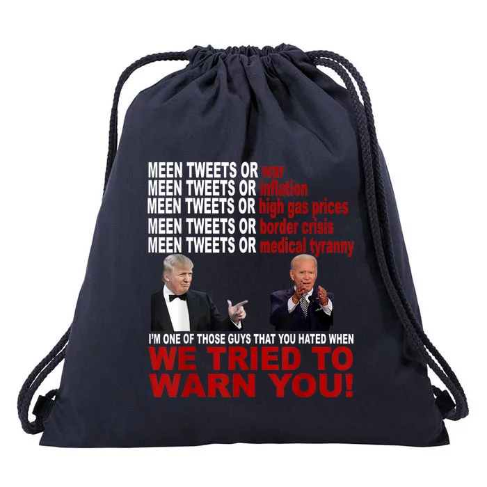 Trump And Joe Biden We Tried To Warn You Republican Pride Drawstring Bag