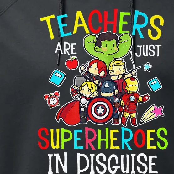 Teachers Are Just Superheroes In Disguise Back To School Performance Fleece Hoodie