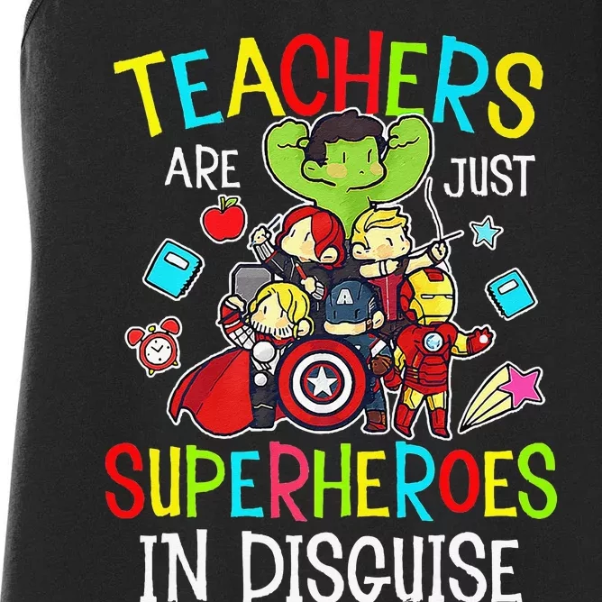 Teachers Are Just Superheroes In Disguise Back To School Women's Racerback Tank