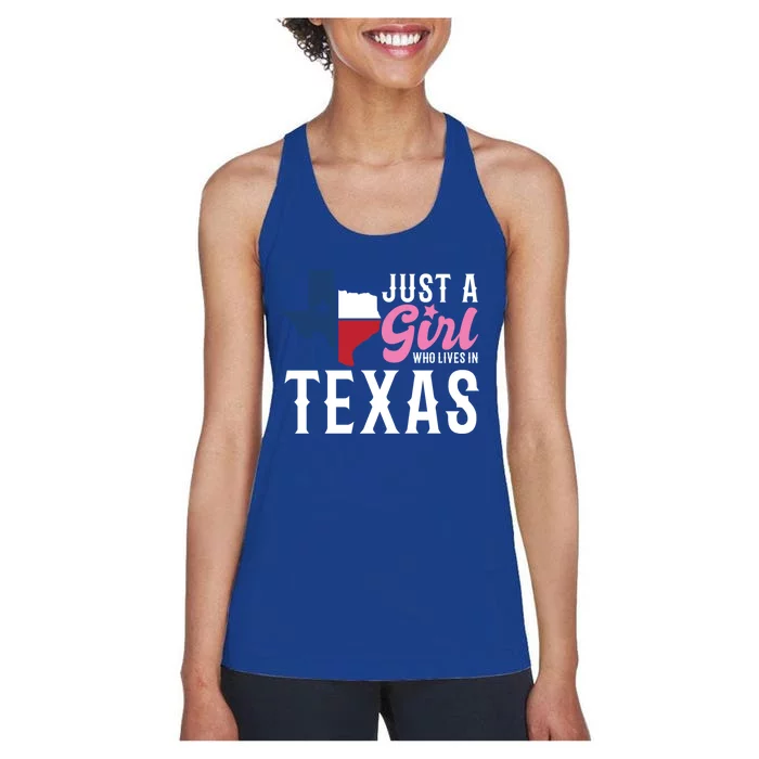 Texan American Just A Who Lives In Texas Cool Gift Women's Racerback Tank