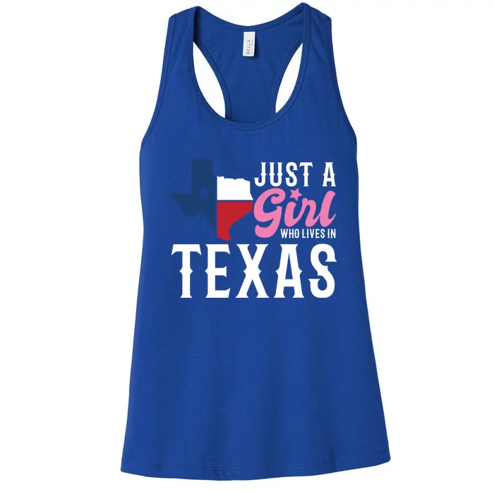 Texan American Just A Who Lives In Texas Cool Gift Women's Racerback Tank