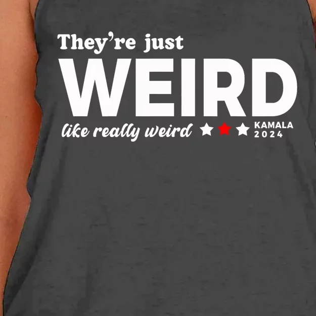 They Are Just Weird Kamala Harris 2024 Anti Trump Women's Knotted Racerback Tank