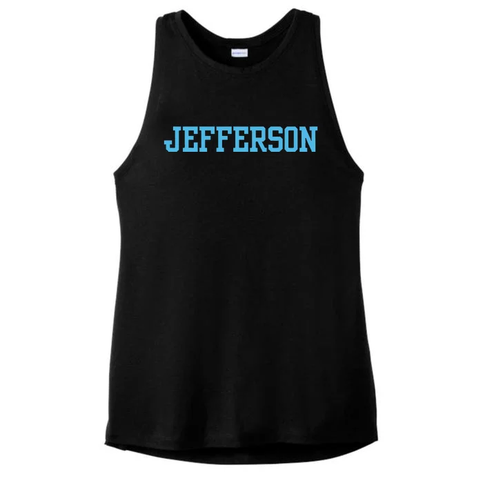 Thomas Alumni Jefferson Vintage Arch University Ladies Tri-Blend Wicking Tank