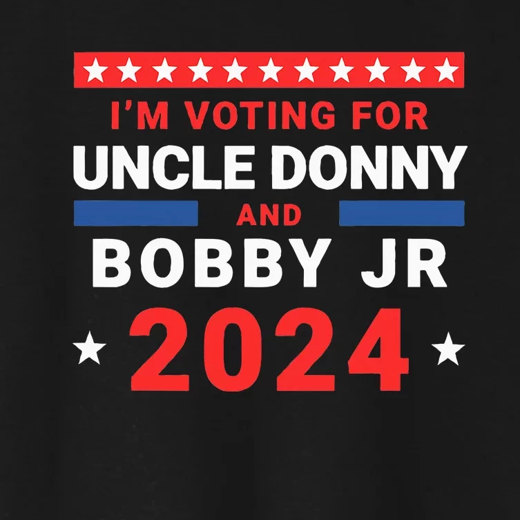 Trump And Kennedy IM Voting For Uncle Donny And Bobby Jr Women's Crop Top Tee