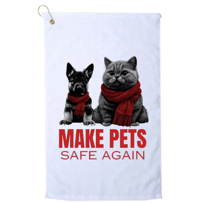 Trump And Kmala 2024 Debate Make Pets Safe Again Dogs Cats Platinum Collection Golf Towel