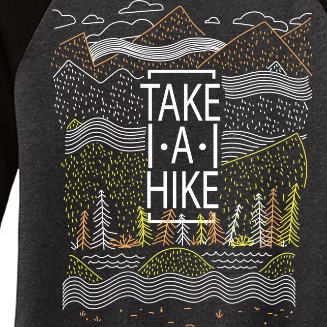 Take A Hike Outdoor Hiking And Camping Women's Tri-Blend 3/4-Sleeve Raglan Shirt