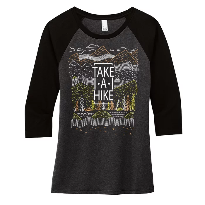 Take A Hike Outdoor Hiking And Camping Women's Tri-Blend 3/4-Sleeve Raglan Shirt