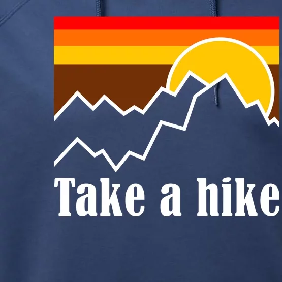 Take A Hike Sunset Funny Hiking Performance Fleece Hoodie