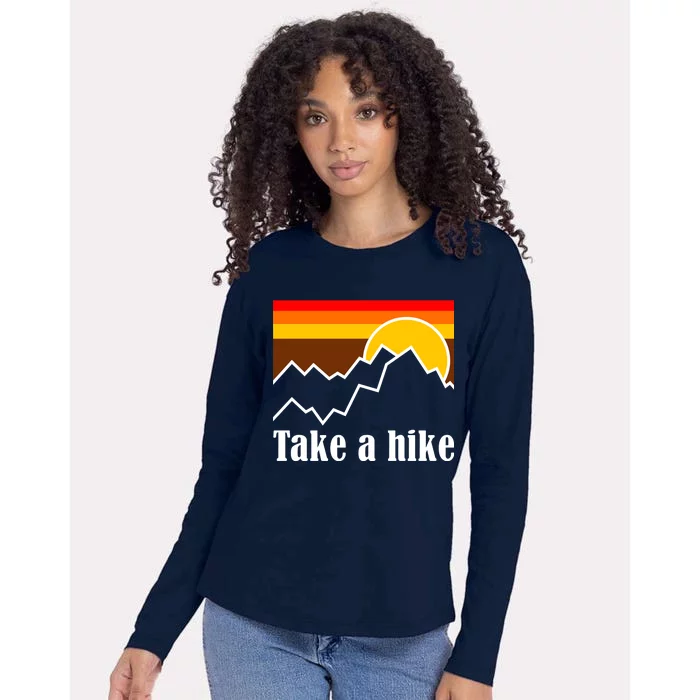 Take A Hike Sunset Funny Hiking Womens Cotton Relaxed Long Sleeve T-Shirt