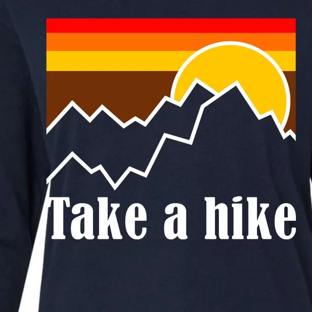 Take A Hike Sunset Funny Hiking Womens Cotton Relaxed Long Sleeve T-Shirt