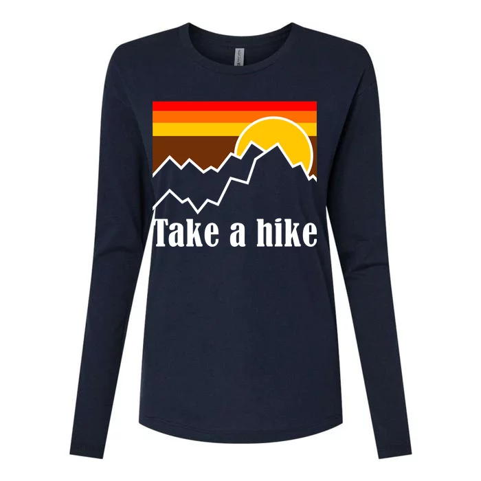 Take A Hike Sunset Funny Hiking Womens Cotton Relaxed Long Sleeve T-Shirt