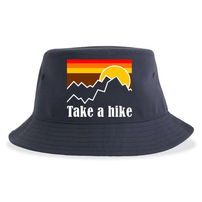 Take A Hike Sunset Funny Hiking Sustainable Bucket Hat