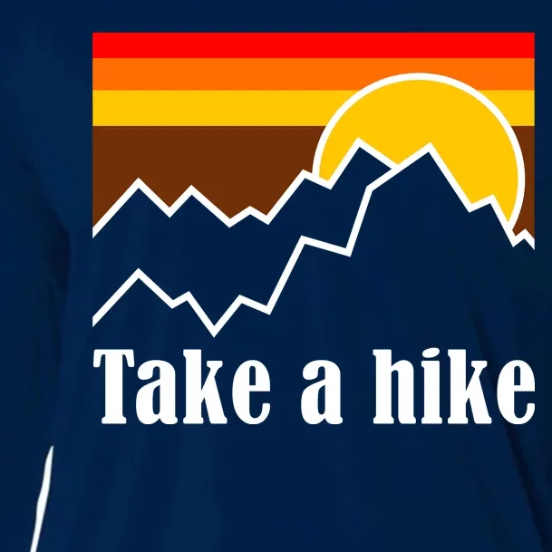 Take A Hike Sunset Funny Hiking Cooling Performance Long Sleeve Crew