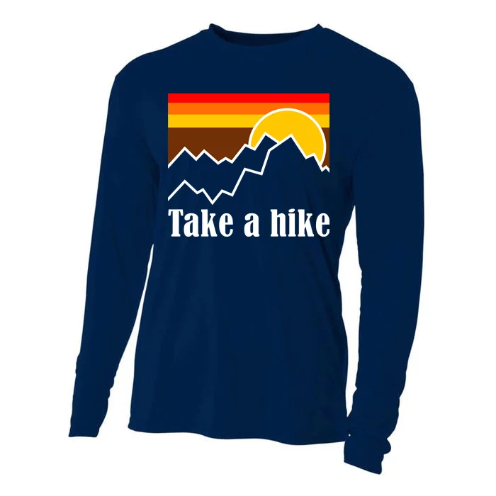 Take A Hike Sunset Funny Hiking Cooling Performance Long Sleeve Crew