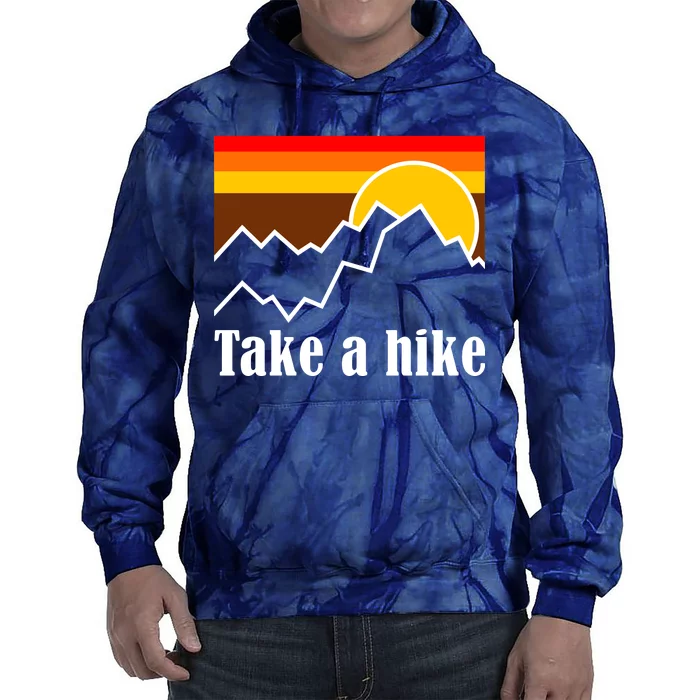 Take A Hike Sunset Funny Hiking Tie Dye Hoodie