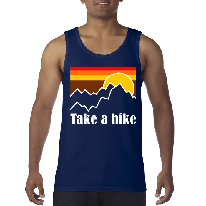 Take A Hike Sunset Funny Hiking Tank Top