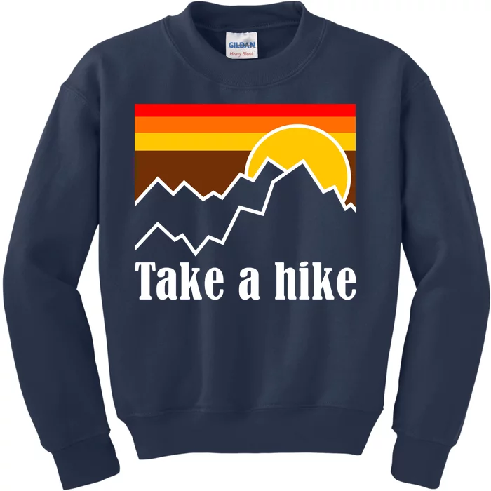 Take A Hike Sunset Funny Hiking Kids Sweatshirt