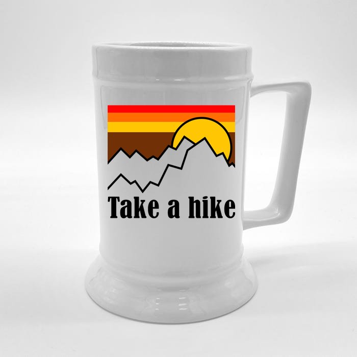 Take A Hike Sunset Funny Hiking Front & Back Beer Stein