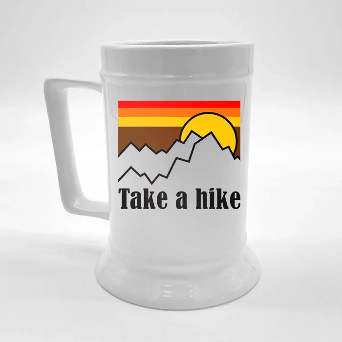 Take A Hike Sunset Funny Hiking Front & Back Beer Stein