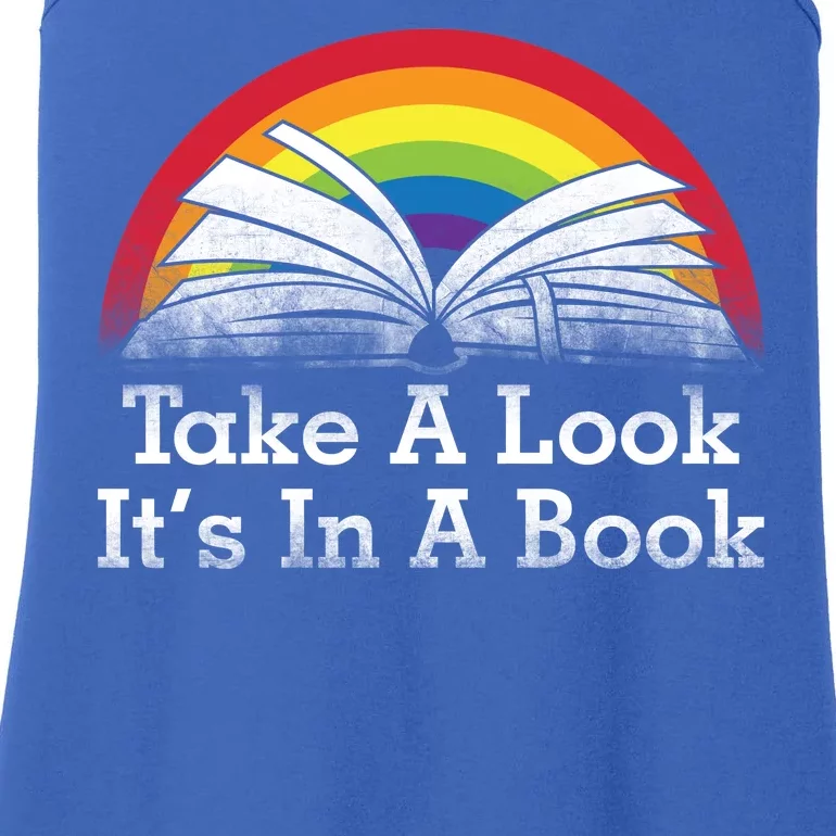 Take A Look, It's In A Book Ladies Essential Tank