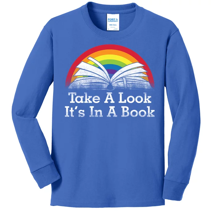 Take A Look, It's In A Book Kids Long Sleeve Shirt