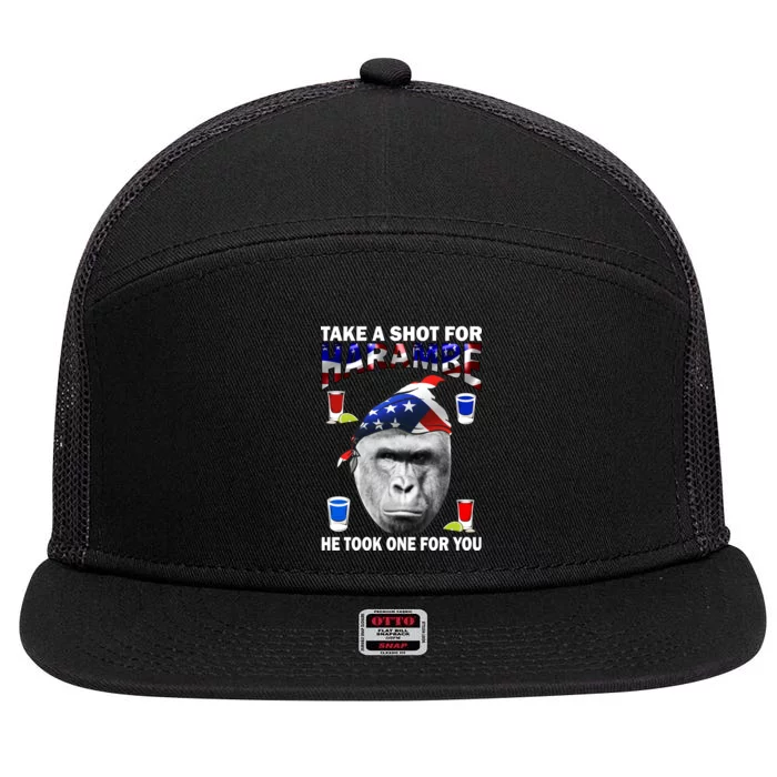 Take A Shot For Harambe 7 Panel Mesh Trucker Snapback Hat