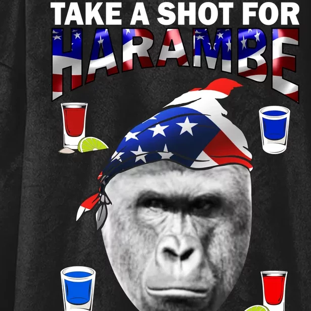 Take A Shot For Harambe Hooded Wearable Blanket