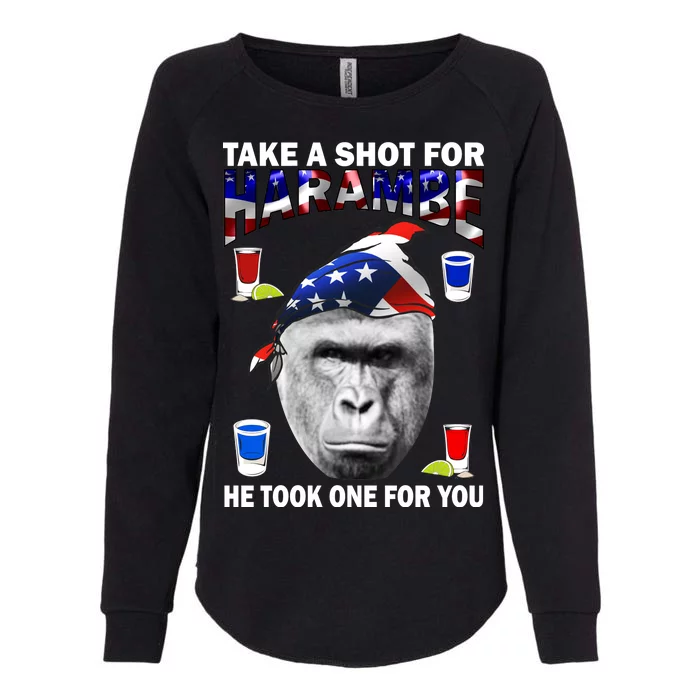 Take A Shot For Harambe Womens California Wash Sweatshirt