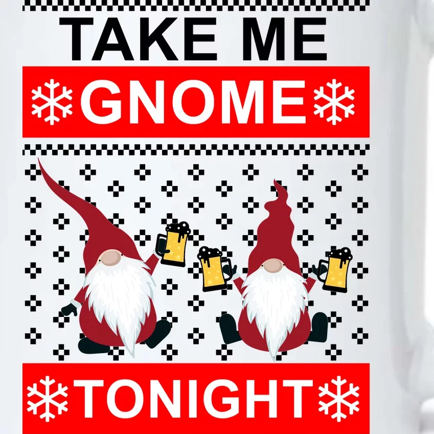 Take Me Gnome Tonight Ugly Christmas Black Color Changing Mug