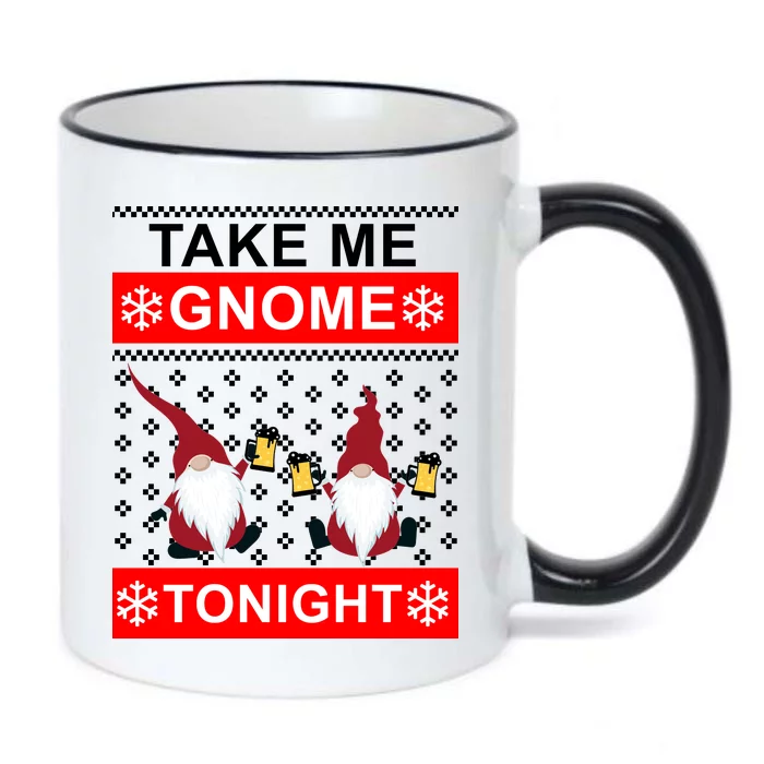 Take Me Gnome Tonight Ugly Christmas Black Color Changing Mug