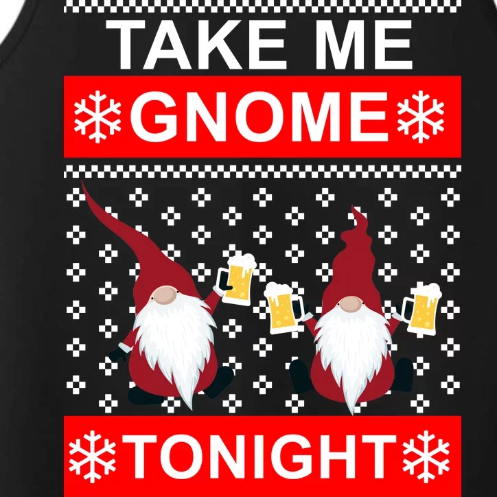 Take Me Gnome Tonight Ugly Christmas Performance Tank