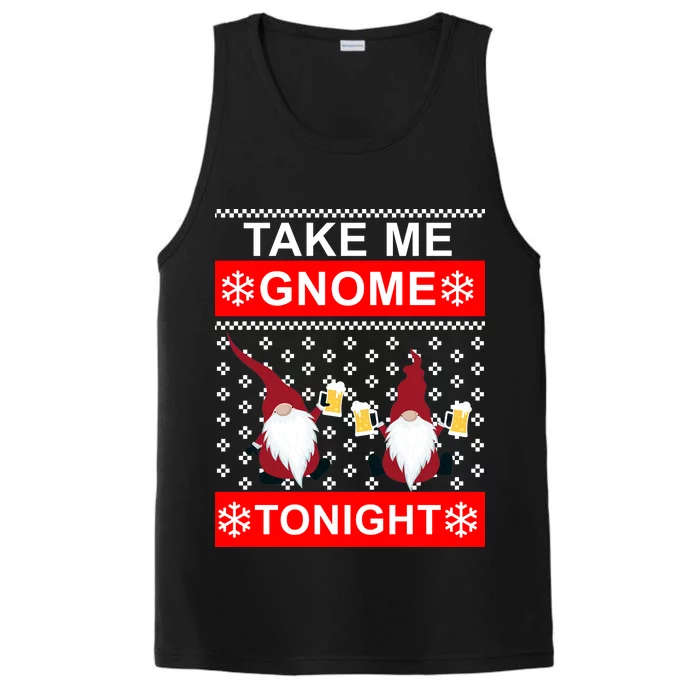 Take Me Gnome Tonight Ugly Christmas Performance Tank