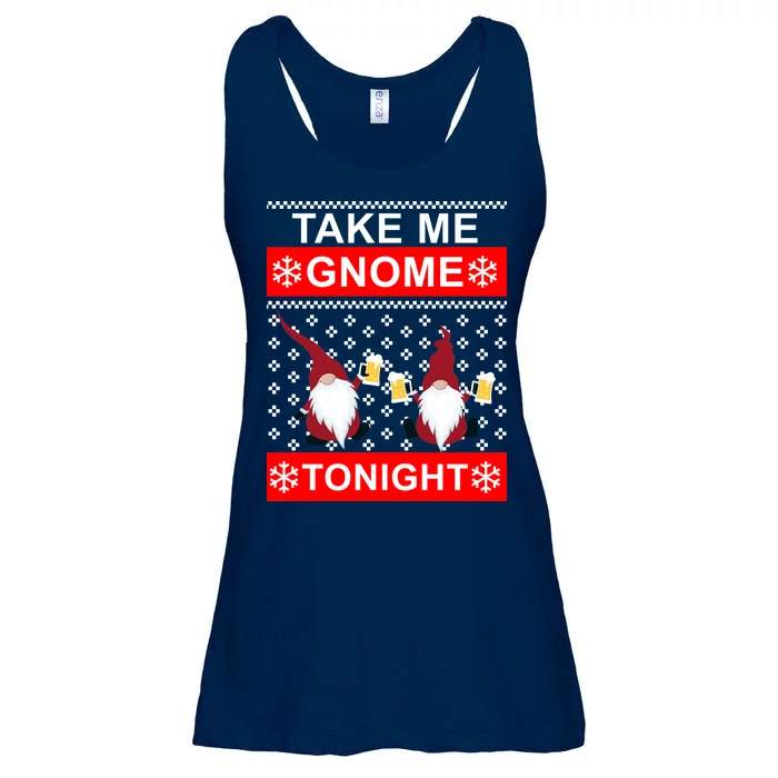 Take Me Gnome Tonight Ugly Christmas Ladies Essential Flowy Tank