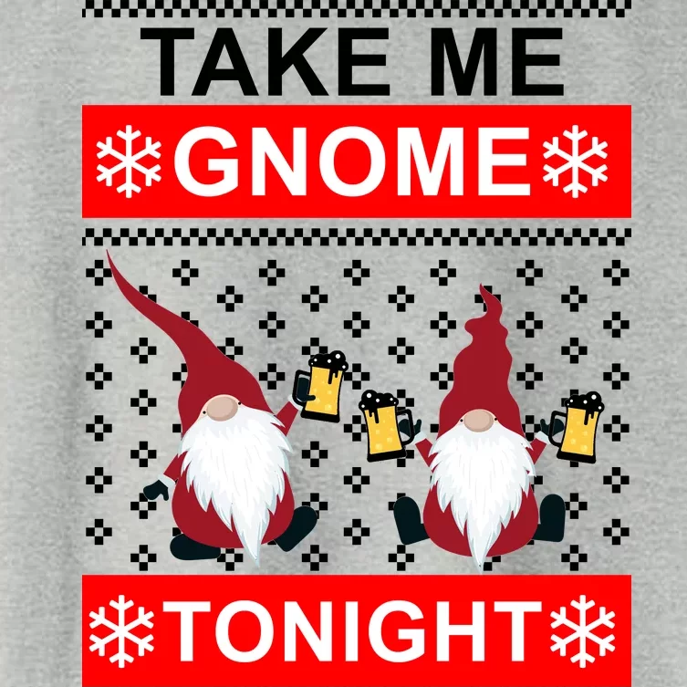 Take Me Gnome Tonight Ugly Christmas Women's Crop Top Tee