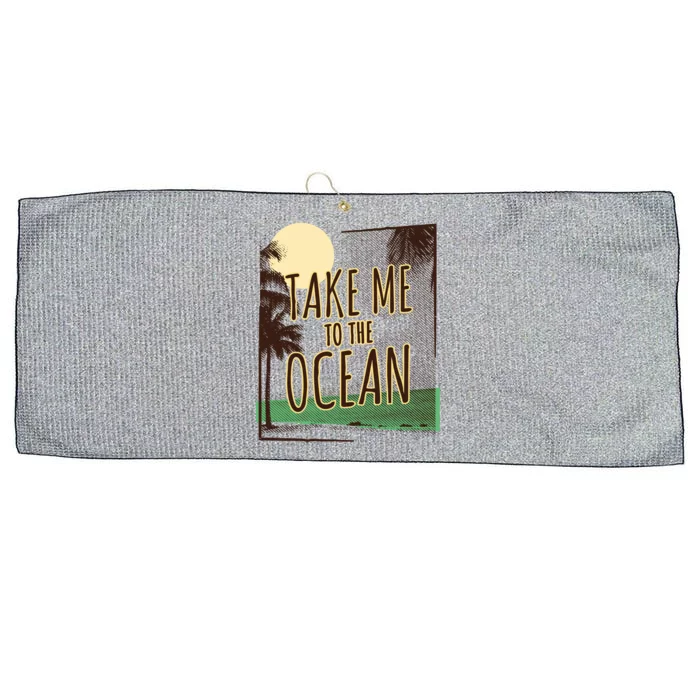 Take Me To The Ocean Large Microfiber Waffle Golf Towel