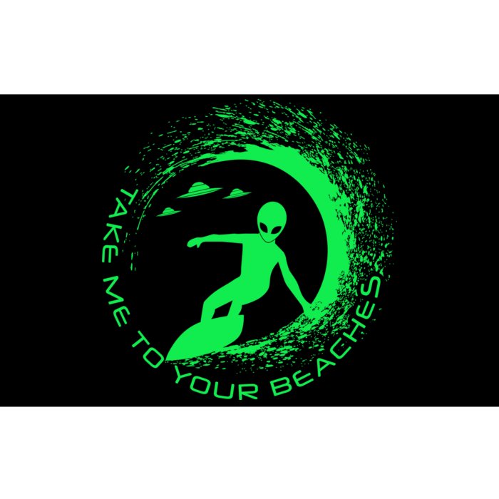 Take Me To Your Beaches Alien Bumper Sticker