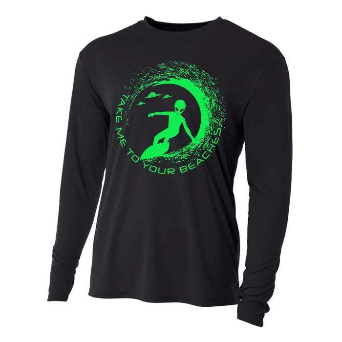 Take Me To Your Beaches Alien Cooling Performance Long Sleeve Crew