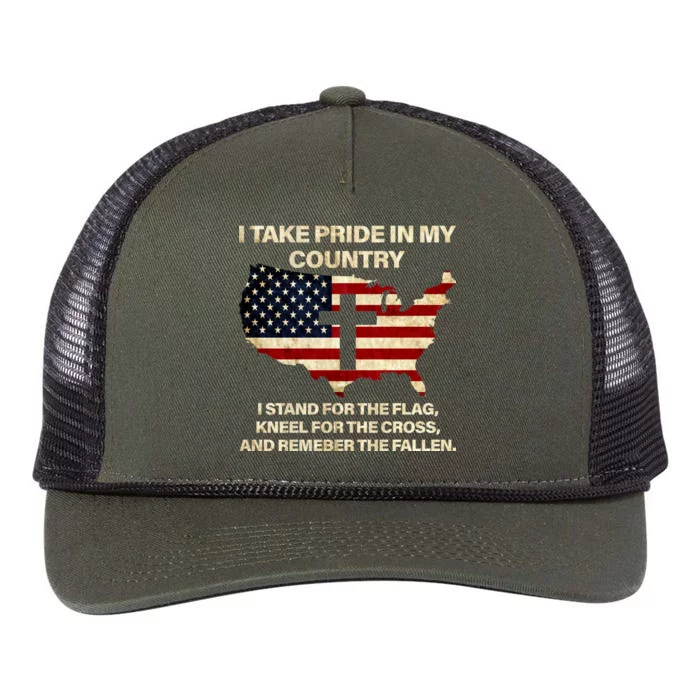 Take Pride In My Country Retro Rope Trucker Hat Cap