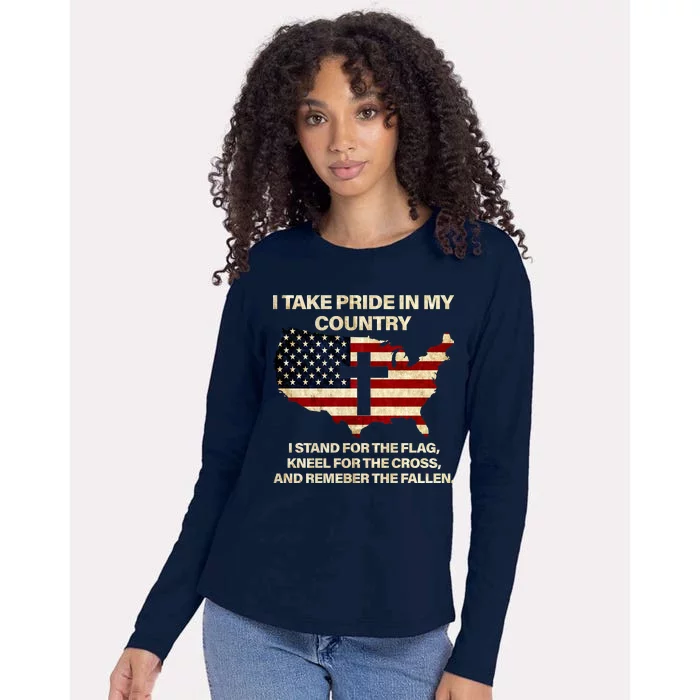 Take Pride In My Country Womens Cotton Relaxed Long Sleeve T-Shirt