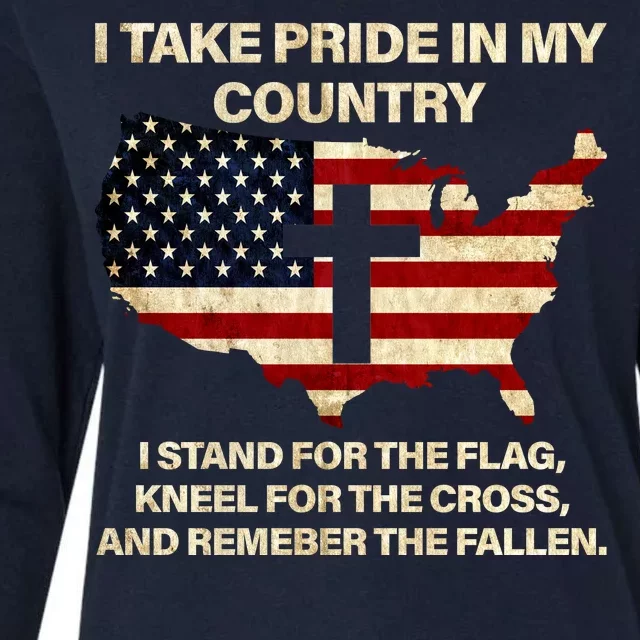 Take Pride In My Country Womens Cotton Relaxed Long Sleeve T-Shirt