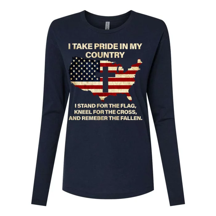 Take Pride In My Country Womens Cotton Relaxed Long Sleeve T-Shirt