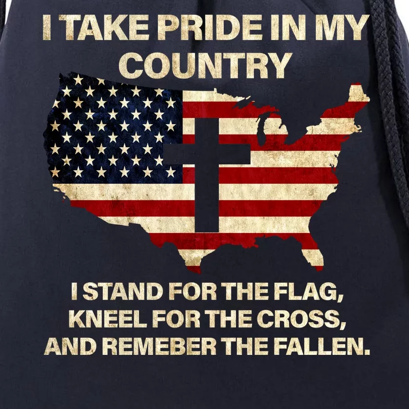 Take Pride In My Country Drawstring Bag