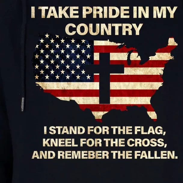 Take Pride In My Country Womens Funnel Neck Pullover Hood