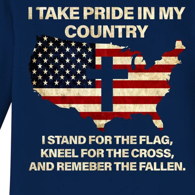 Take Pride In My Country Baby Long Sleeve Bodysuit