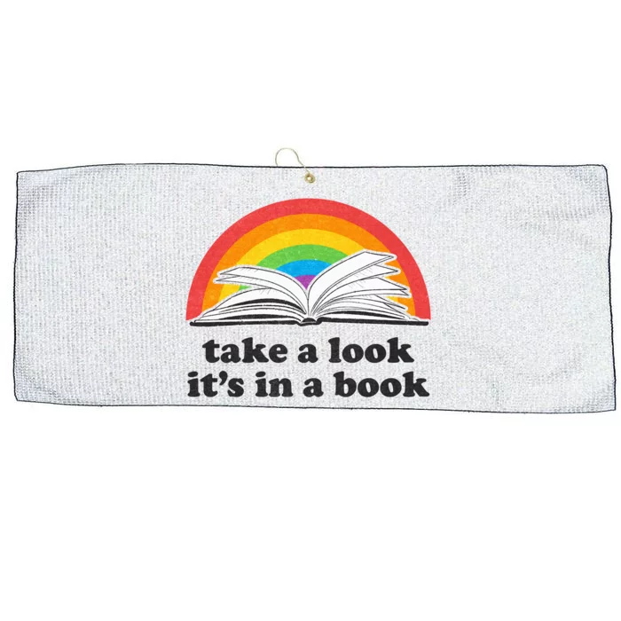 Take A Look Its In A Book Retro Inspired Reading Rainbow Large Microfiber Waffle Golf Towel