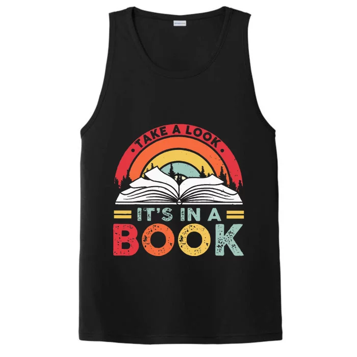 Take A Look ItS In A Book Reading Vintage Performance Tank