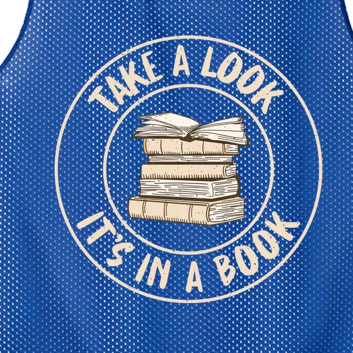 Take A Look Its In A Book Reading Teacher Gift Mesh Reversible Basketball Jersey Tank