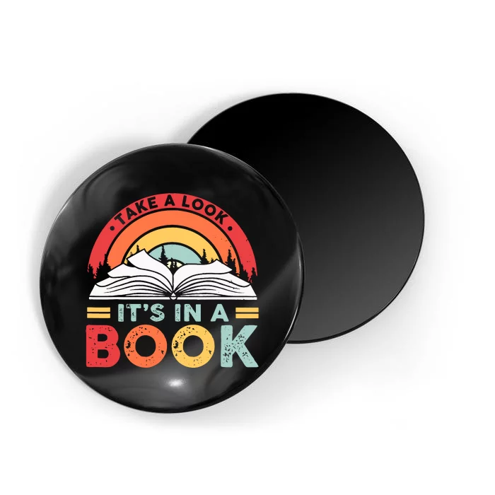 Take A Look Its In A Book Retro Reading Rainbow Books Book Lover Magnet