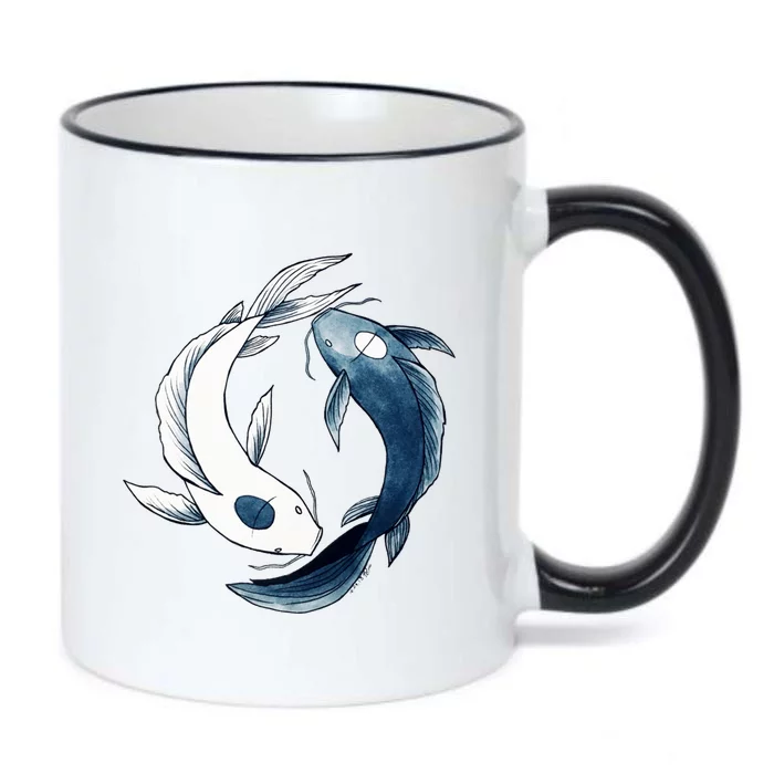 Tui And La Yin &Amp; Yang Koi Black Color Changing Mug