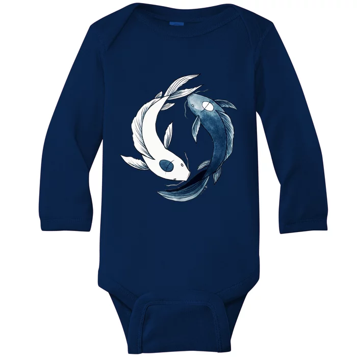 Tui And La Yin &Amp; Yang Koi Baby Long Sleeve Bodysuit